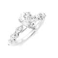 5/8 Ctw Pear Shape Marquise and Round Cut Diamond Semi-Mount Engagement Ring in 14K White Gold