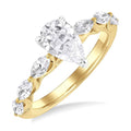 Pear Shape Semi-Mount Diamond Engagement Ring