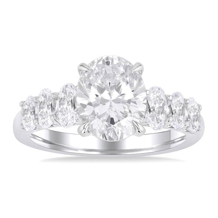 Oval Shape Semi-Mount Diamond Engagement Ring