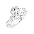 1 1/4 Ctw Oval Shape Oval and Round Cut Diamond Semi-Mount Engagement Ring in 14K White Gold