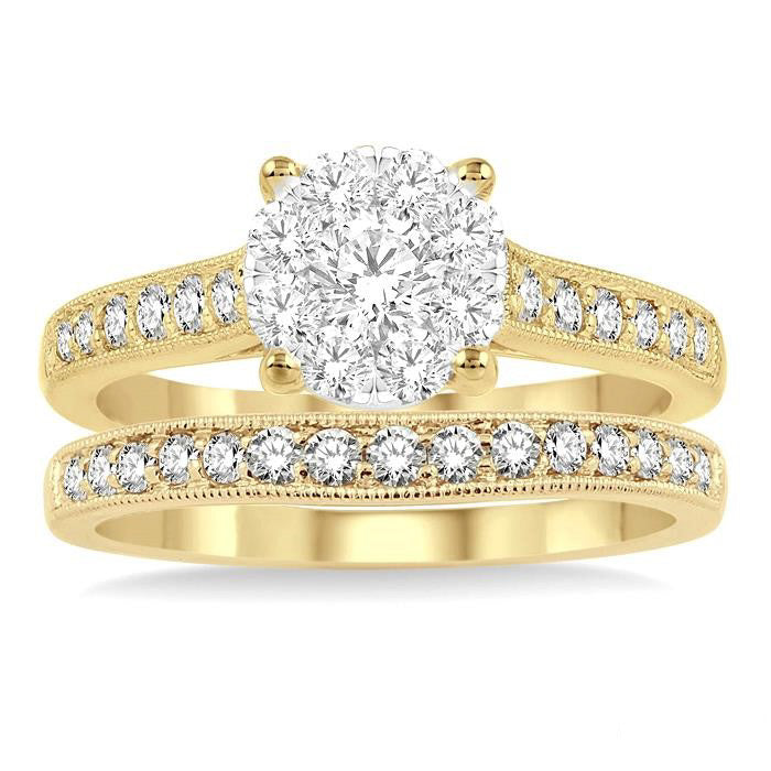 Round Shape Shine Bright Diamond Wedding Set