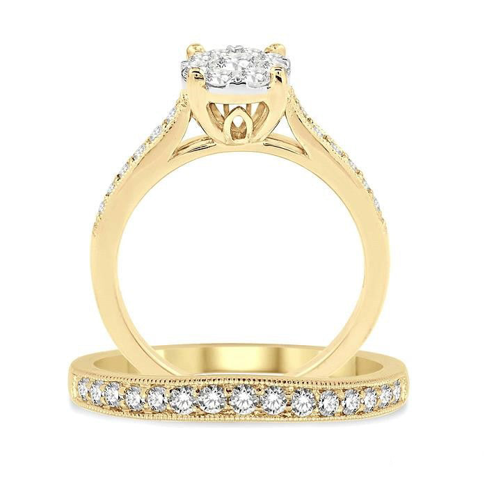 Round Shape Shine Bright Diamond Wedding Set