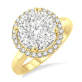 1 1/2 Ctw Shine Bright Round Cut Diamond Engagement Ring in 14K Yellow and White Gold