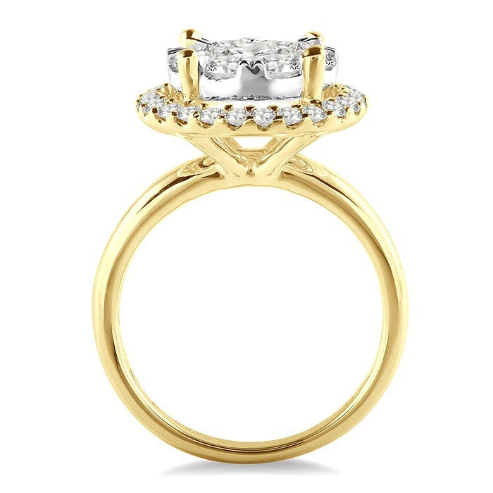 2 Ctw Shine Bright Round Cut Diamond Engagement Ring in 14K Yellow and White Gold