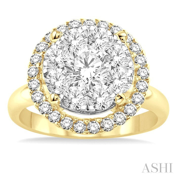 2 Ctw Shine Bright Round Cut Diamond Engagement Ring in 14K Yellow and White Gold
