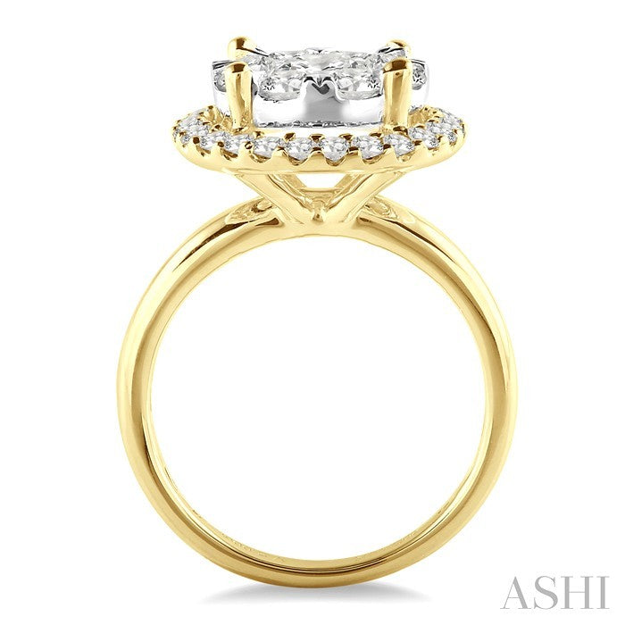 2 Ctw Shine Bright Round Cut Diamond Engagement Ring in 14K Yellow and White Gold