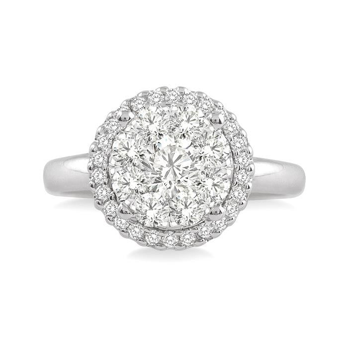 Round Shape Halo Shine Bright Essential Diamond Engagement Ring