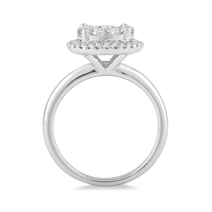 Round Shape Halo Shine Bright Essential Diamond Engagement Ring