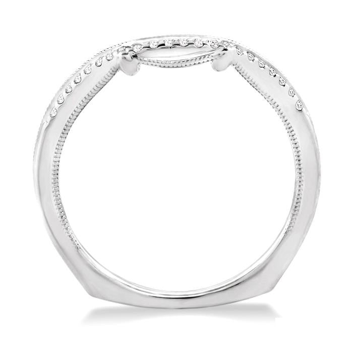 1/10 Ctw Round Cut Diamond Wedding Band in 14K White Gold