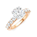 7/8 Ctw Round Shape Round Cut Diamond Semi-Mount Engagement Ring in 14K Rose and White Gold
