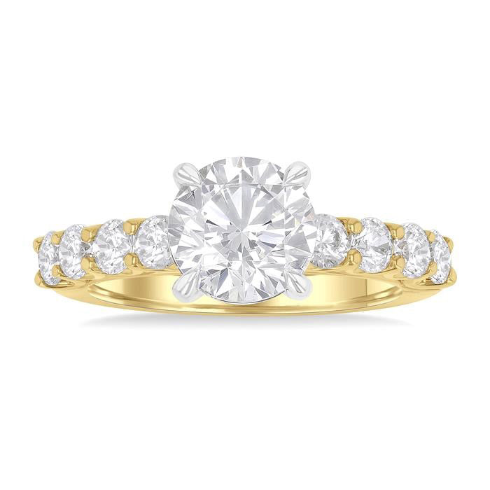 Round Shape Semi-Mount Diamond Engagement Ring
