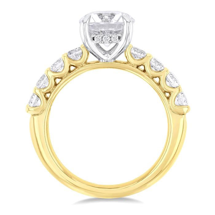 Round Shape Semi-Mount Diamond Engagement Ring
