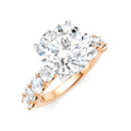 1 1/3 Ctw Round Shape Round Cut Diamond Semi-Mount Engagement Ring in 14K Rose and White Gold