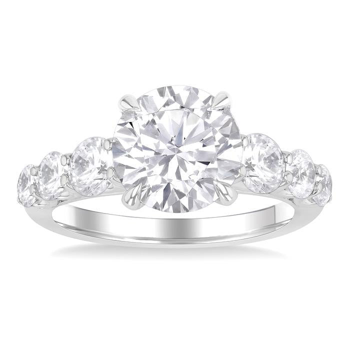Round Shape Semi-Mount Diamond Engagement Ring