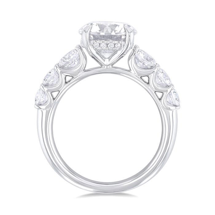 Round Shape Semi-Mount Diamond Engagement Ring