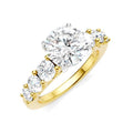 1 1/10 Ctw Round Shape Round Cut Diamond Semi-Mount Engagement Ring in 14K Yellow and White Gold
