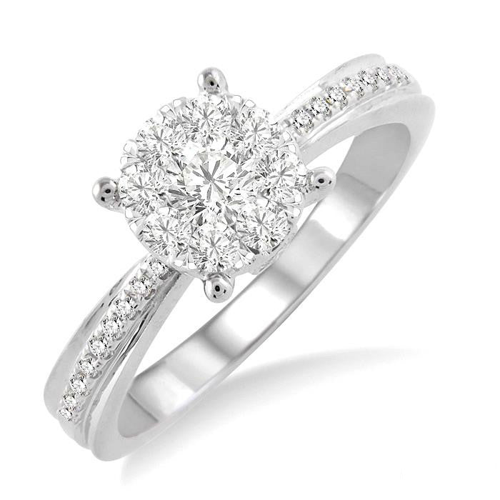 Shine Bright Cedar Regalia 14K White Gold Diamond Engagement Ring