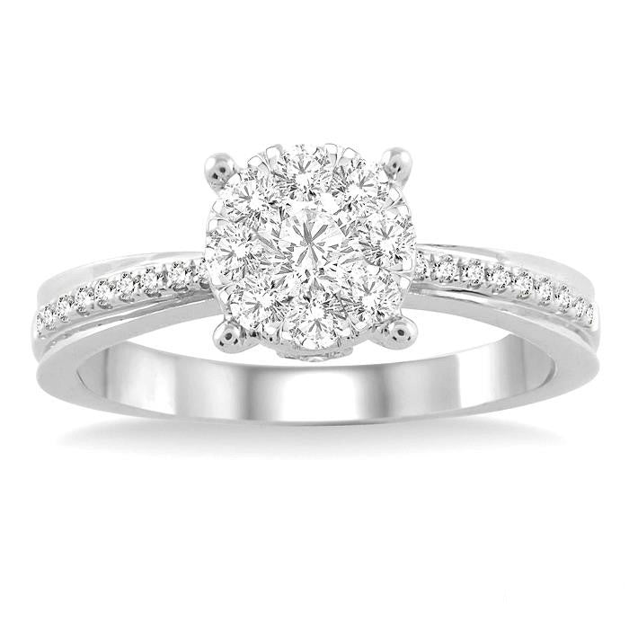 Shine Bright Cedar Regalia 14K White Gold Diamond Engagement Ring