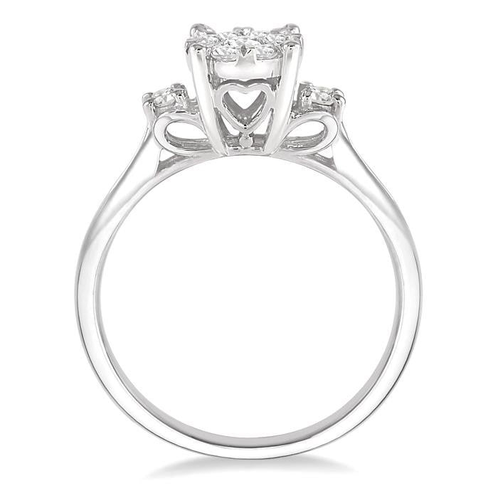 1/2 Ctw Shine Bright Round Cut Diamond Engagement Ring in 14K White Gold