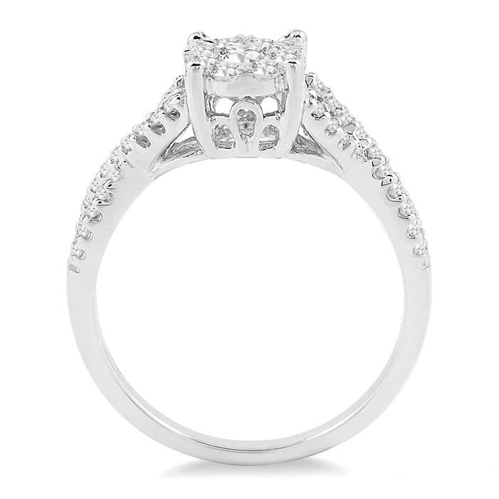 Shine Bright 14K White Gold .58 Ctw Round Cut Bridal Diamond Engagement Ring
