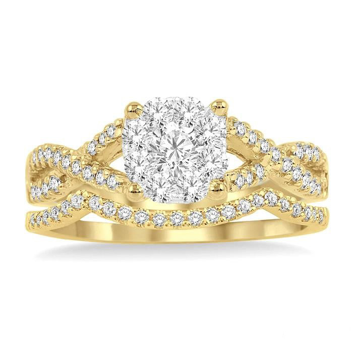 Round Shape Shine Bright Diamond Wedding Set