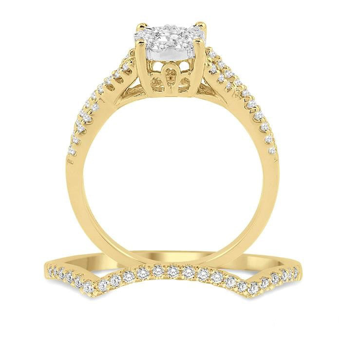 Round Shape Shine Bright Diamond Wedding Set