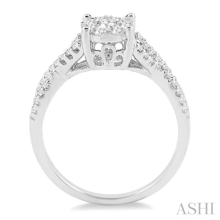 5/8 Ctw Shine Bright Round Cut Diamond Engagement Ring in 14K White Gold