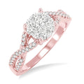 1/3 Ctw Shine Bright Round Cut Diamond Engagement Ring in 14K Rose and White Gold