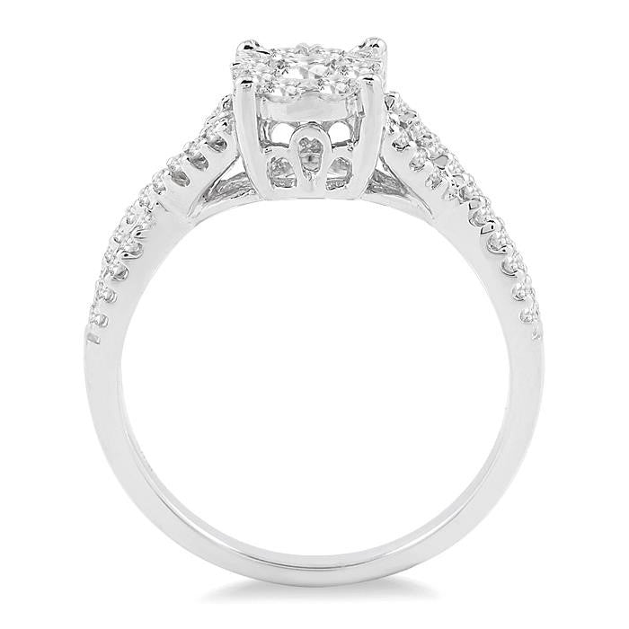1/3 Ctw Shine Bright Round Cut Diamond Engagement Ring in 14K White Gold