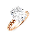 1/10 Ctw Oval Shape Round Cut Diamond Semi-Mount Engagement Ring in 14K Rose and White Gold