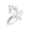 1/8 Ctw Marquise Shape Round Cut Diamond Semi-Mount Engagement Ring in 14K White Gold
