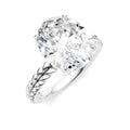 1/10 Ctw Oval Shape Round Cut Diamond Semi-Mount Engagement Ring in 14K White Gold