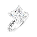 1/8 Ctw Princess Shape Round Cut Diamond Semi-Mount Engagement Ring in 14K White Gold