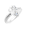 1/10 Ctw Pear Shape Round Cut Diamond Semi-Mount Engagement Ring in 14K White Gold