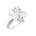1/8 Ctw Pear Shape Round Cut Diamond Semi-Mount Engagement Ring in 14K White Gold