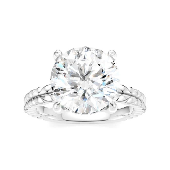 1/10 Ctw Round Shape Round Cut Diamond Semi-Mount Engagement Ring in 14K White Gold