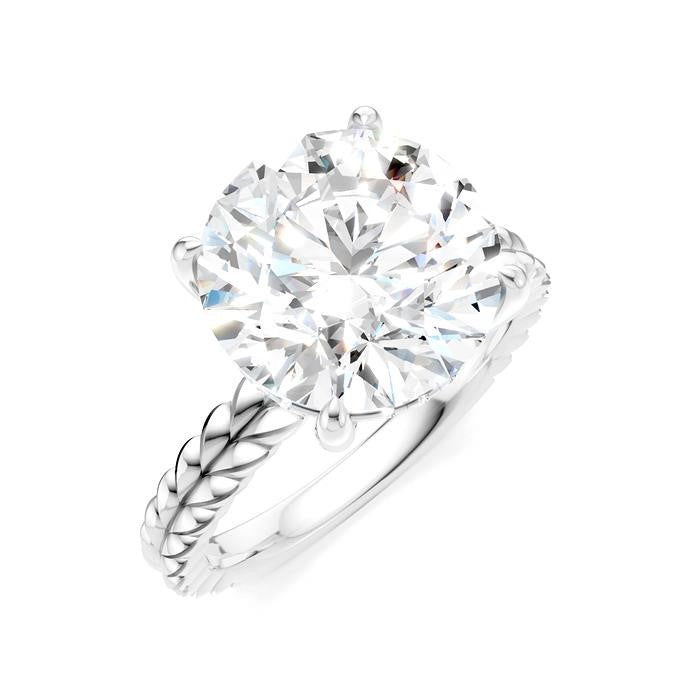1/10 Ctw Round Shape Round Cut Diamond Semi-Mount Engagement Ring in 14K White Gold