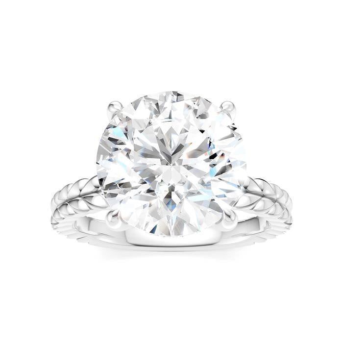 1/10 Ctw Round Shape Round Cut Diamond Semi-Mount Engagement Ring in 14K White Gold