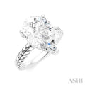 1/8 Ctw Pear Shape Round Cut Diamond Semi-Mount Engagement Ring in 14K White Gold
