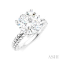 1/10 Ctw Round Shape Round Cut Diamond Semi-Mount Engagement Ring in 14K White Gold