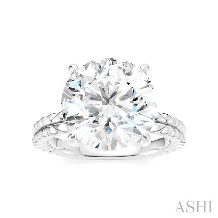 1/10 Ctw Round Shape Round Cut Diamond Semi-Mount Engagement Ring in 14K White Gold