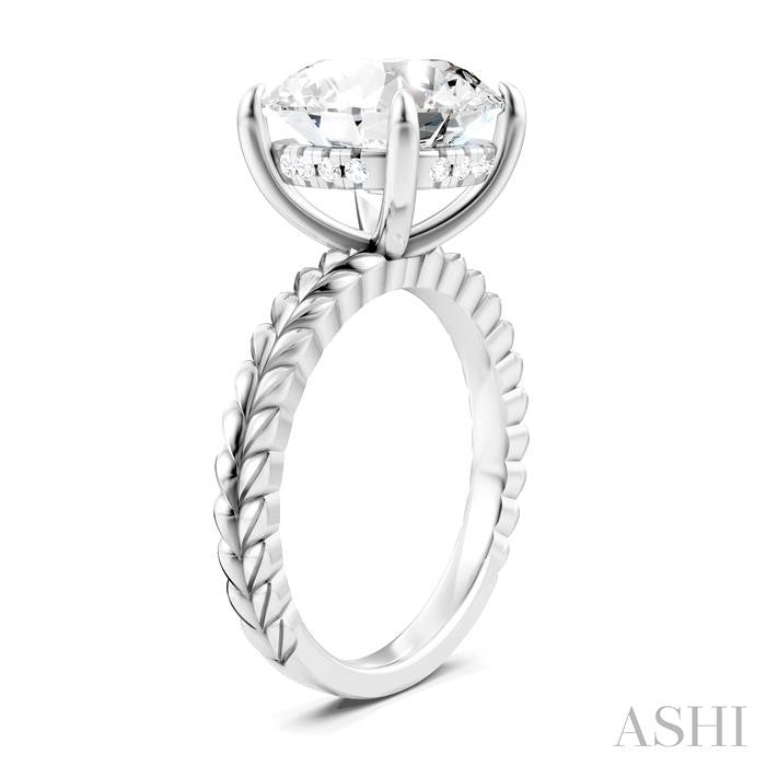 1/10 Ctw Round Shape Round Cut Diamond Semi-Mount Engagement Ring in 14K White Gold