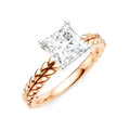 1/20 Ctw Princess Shape Round Cut Diamond Semi-Mount Engagement Ring in 14K Rose and White Gold