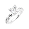 1/20 Ctw Princess Shape Round Cut Diamond Semi-Mount Engagement Ring in 14K White Gold