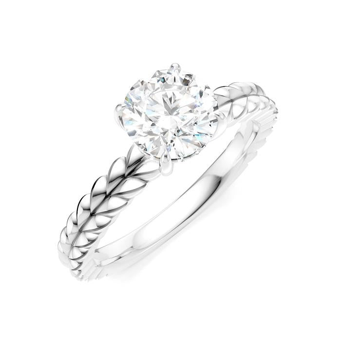 1/20 Ctw Circular Shape Round Cut Diamond Semi-Mount Engagement Ring in 14K White Gold