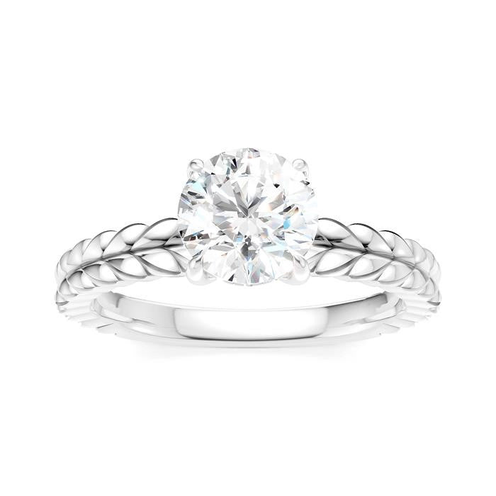 1/20 Ctw Circular Shape Round Cut Diamond Semi-Mount Engagement Ring in 14K White Gold