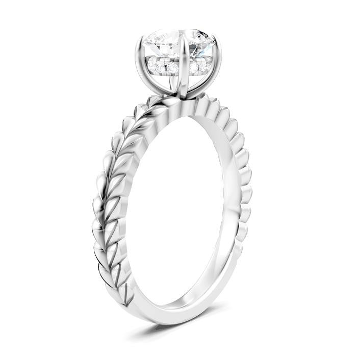 1/20 Ctw Circular Shape Round Cut Diamond Semi-Mount Engagement Ring in 14K White Gold