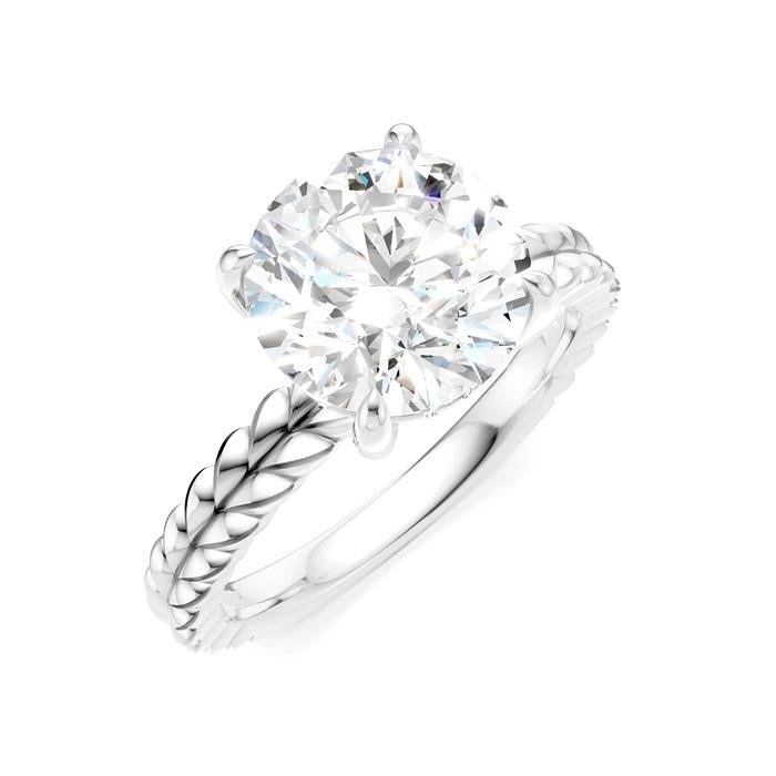 1/20 Ctw Circular Shape Round Cut Diamond Semi-Mount Engagement Ring in 14K White Gold