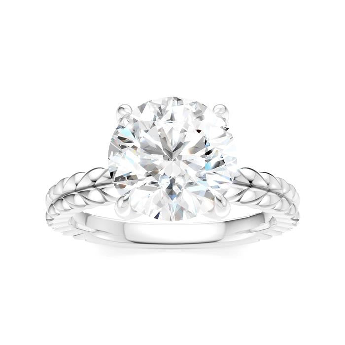 1/20 Ctw Circular Shape Round Cut Diamond Semi-Mount Engagement Ring in 14K White Gold