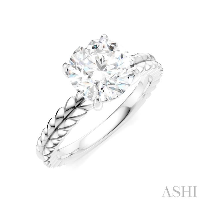 1/20 Ctw Circular Shape Round Cut Diamond Semi-Mount Engagement Ring in 14K White Gold